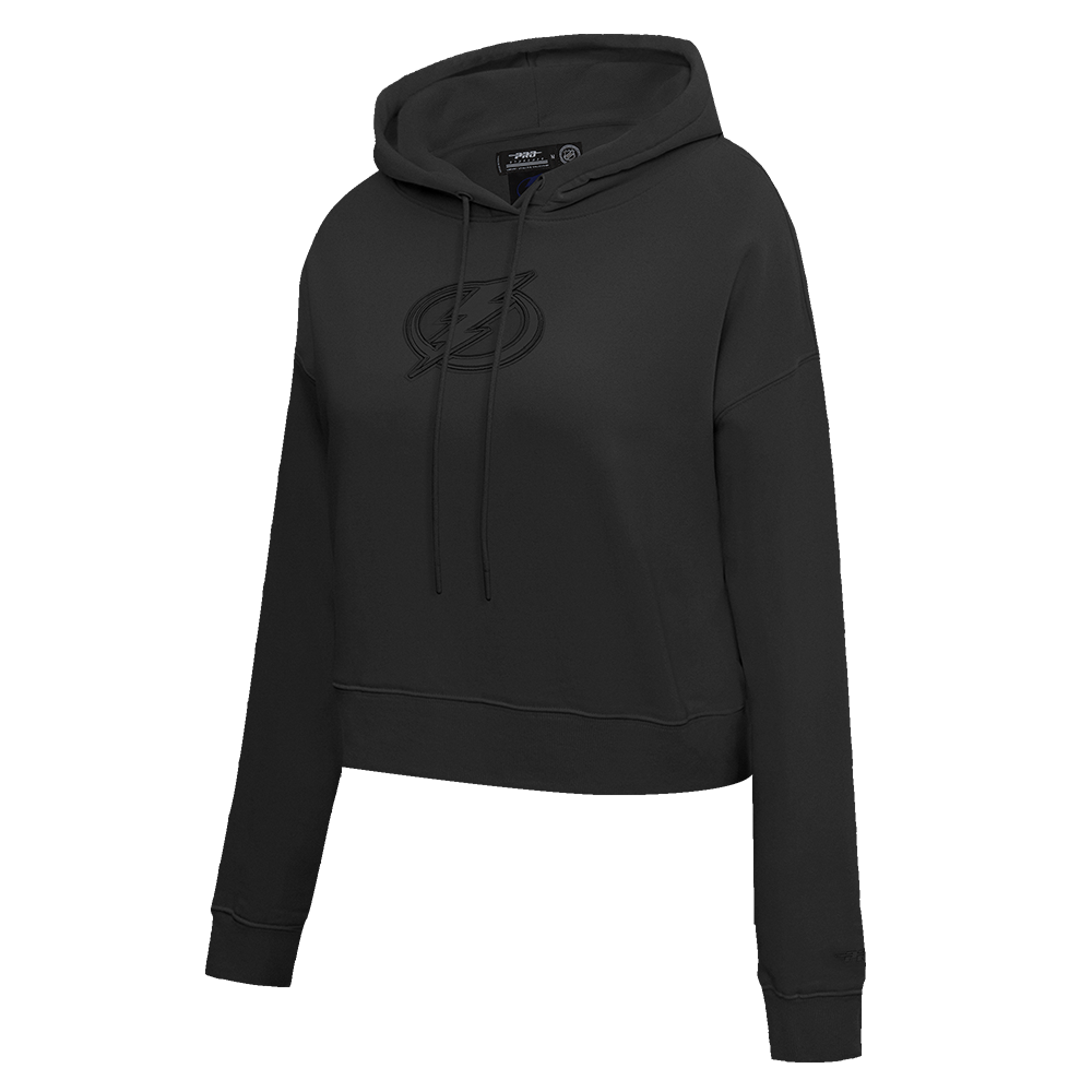 NHL TAMPA BAY LIGHTNING NEUTRAL WOMEN'S CROPPED PULLOVER HOODIE (BLACK)