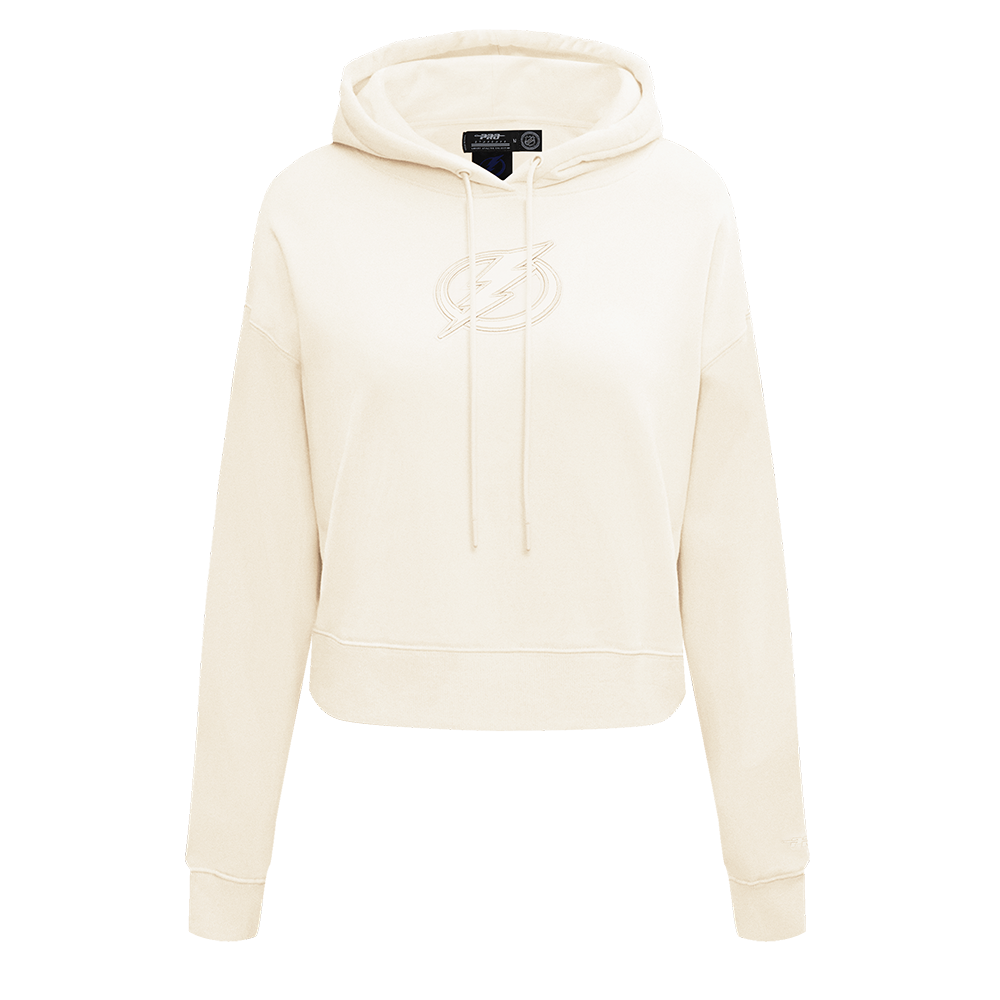 NHL TAMPA BAY LIGHTNING NEUTRAL WOMEN'S CROPPED PULLOVER HOODIE (EGGSHELL)