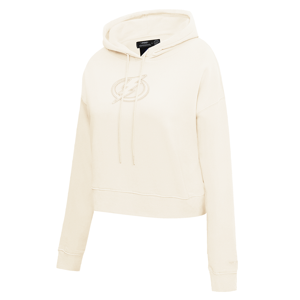 NHL TAMPA BAY LIGHTNING NEUTRAL WOMEN'S CROPPED PULLOVER HOODIE (EGGSHELL)