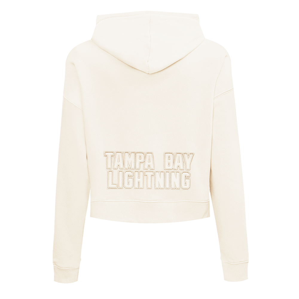 NHL TAMPA BAY LIGHTNING NEUTRAL WOMEN'S CROPPED PULLOVER HOODIE (EGGSHELL)