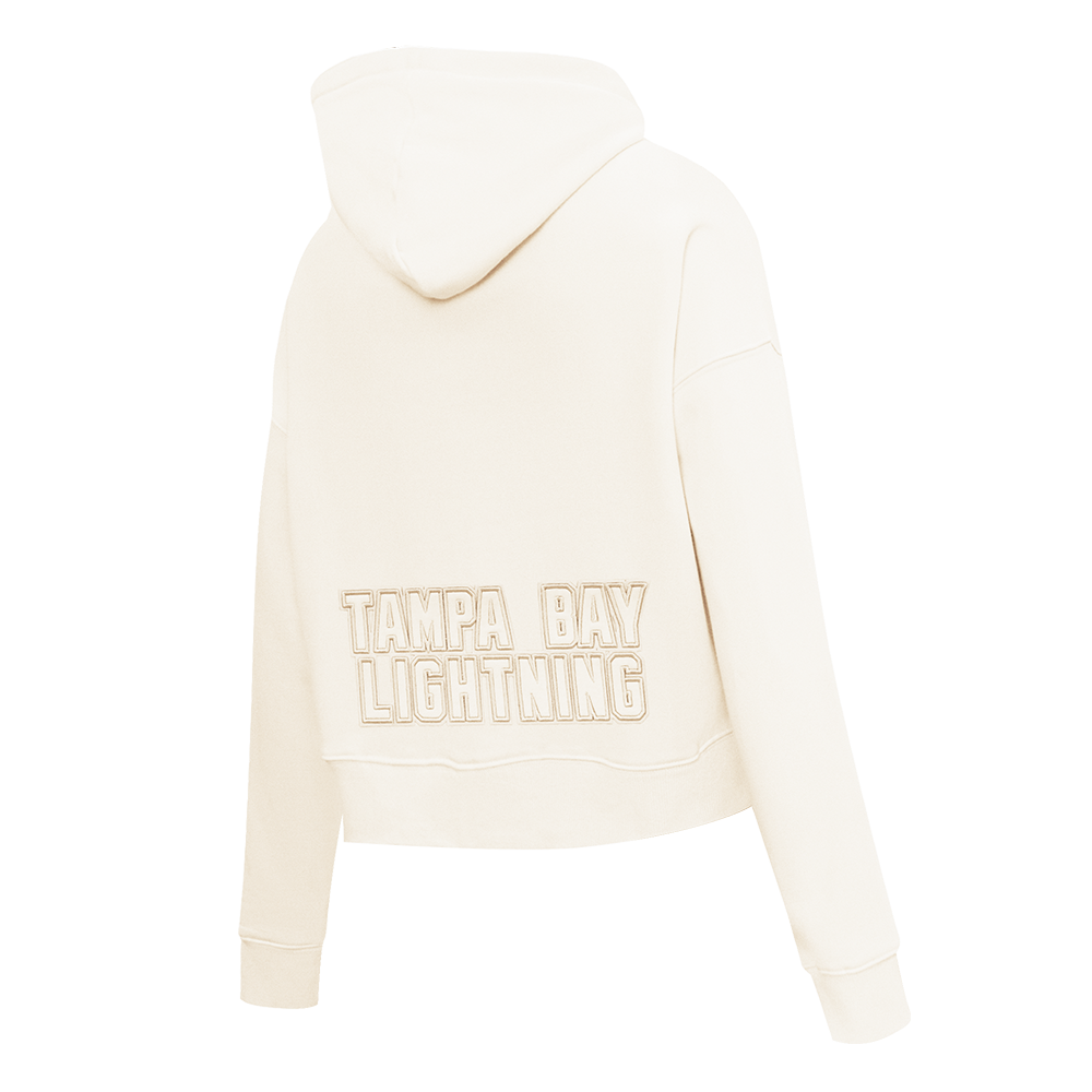 NHL TAMPA BAY LIGHTNING NEUTRAL WOMEN'S CROPPED PULLOVER HOODIE (EGGSHELL)