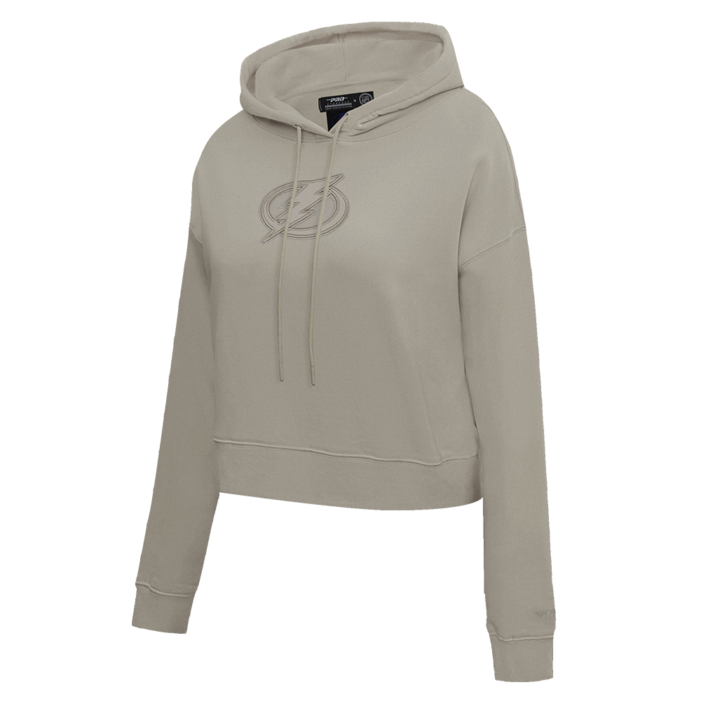 NHL TAMPA BAY LIGHTNING NEUTRAL WOMEN'S CROPPED PULLOVER HOODIE (TAUPE)