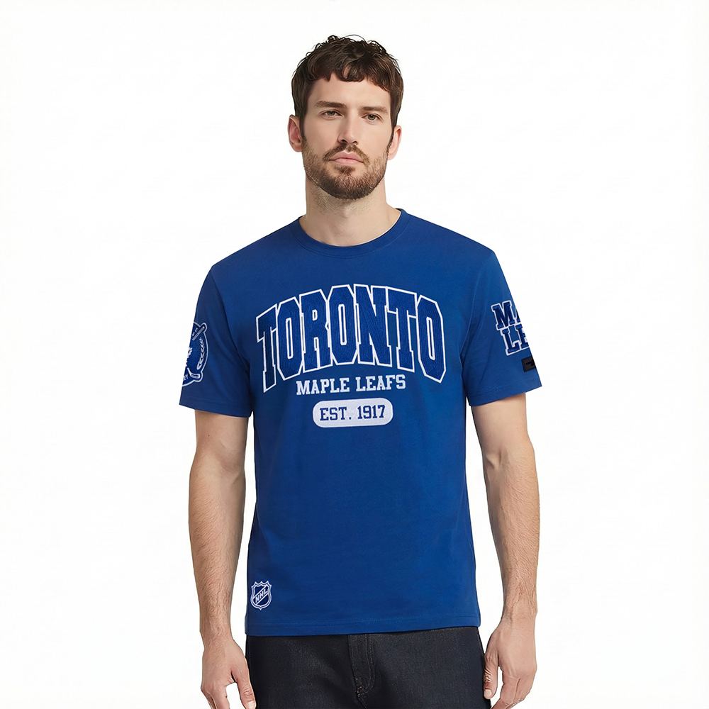 NHL TORONTO MAPLE LEAFS CITY ARCH T-SHIRT EN JERSEY SIMPLE POUR HOMME (BLEU DODGER)