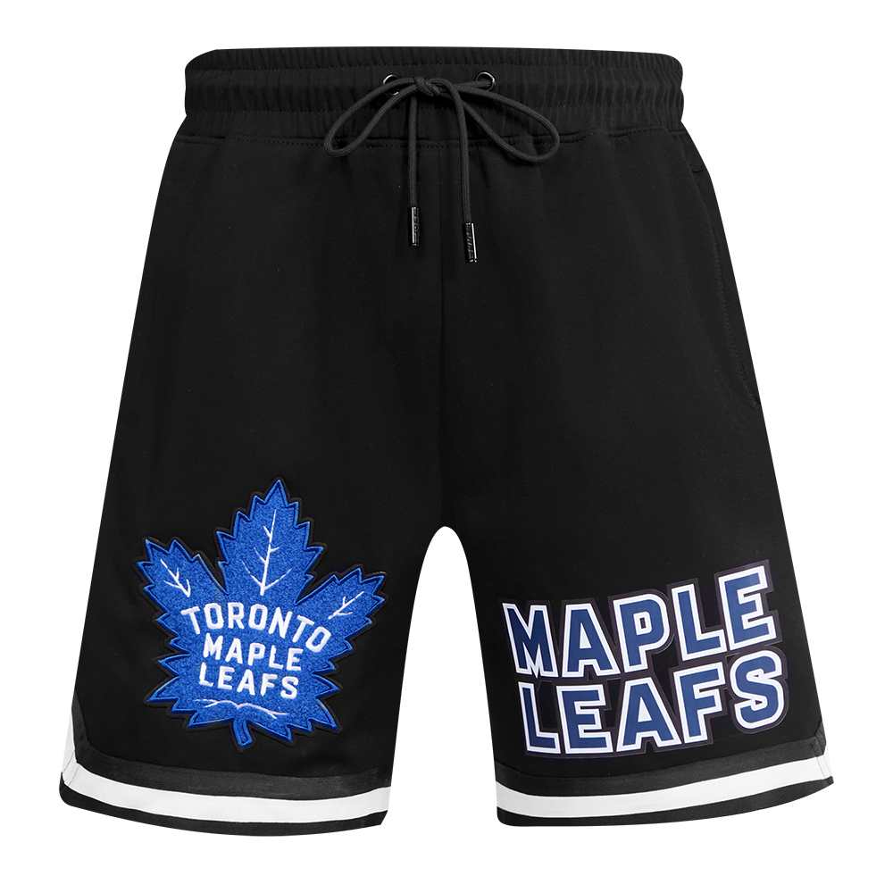 NHL TORONTO MAPLE LEAFS CLASSIC CHENILLE SHORT EN MAILLE DOUBLE POUR HOMME (NOIR)