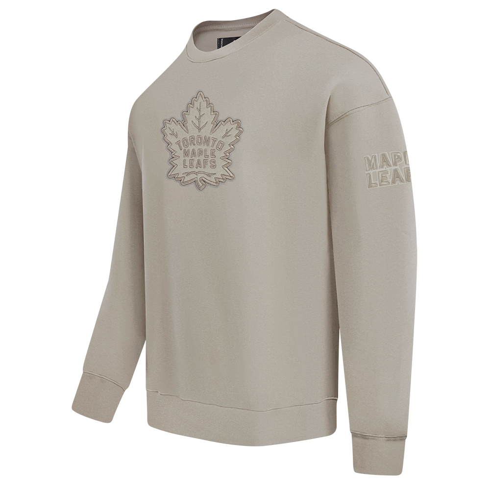 NHL TORONTO MAPLE LEAFS NEUTRAL CHANDAIL À COL ROND EN MOLLETON À ÉPAULES TOMBANTES POUR HOMME (TAUPE)