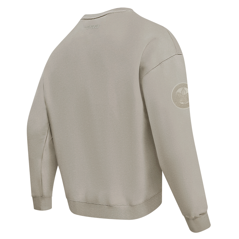 NHL TORONTO MAPLE LEAFS NEUTRAL CHANDAIL À COL ROND EN MOLLETON À ÉPAULES TOMBANTES POUR HOMME (TAUPE)