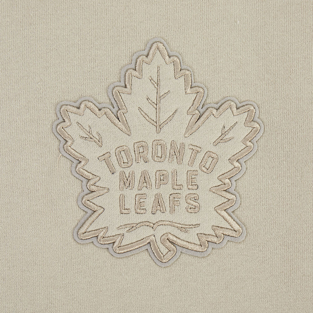 NHL TORONTO MAPLE LEAFS NEUTRAL CHANDAIL À COL ROND EN MOLLETON À ÉPAULES TOMBANTES POUR HOMME (TAUPE)