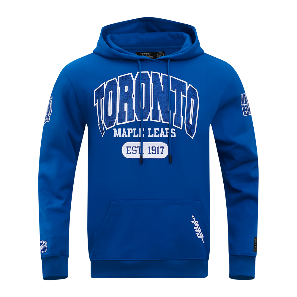 NHL TORONTO MAPLE LEAFS CITY ARCH CHANDAIL À CAPUCHON EN MOLLETON POUR HOMME (BLEU DODGER)