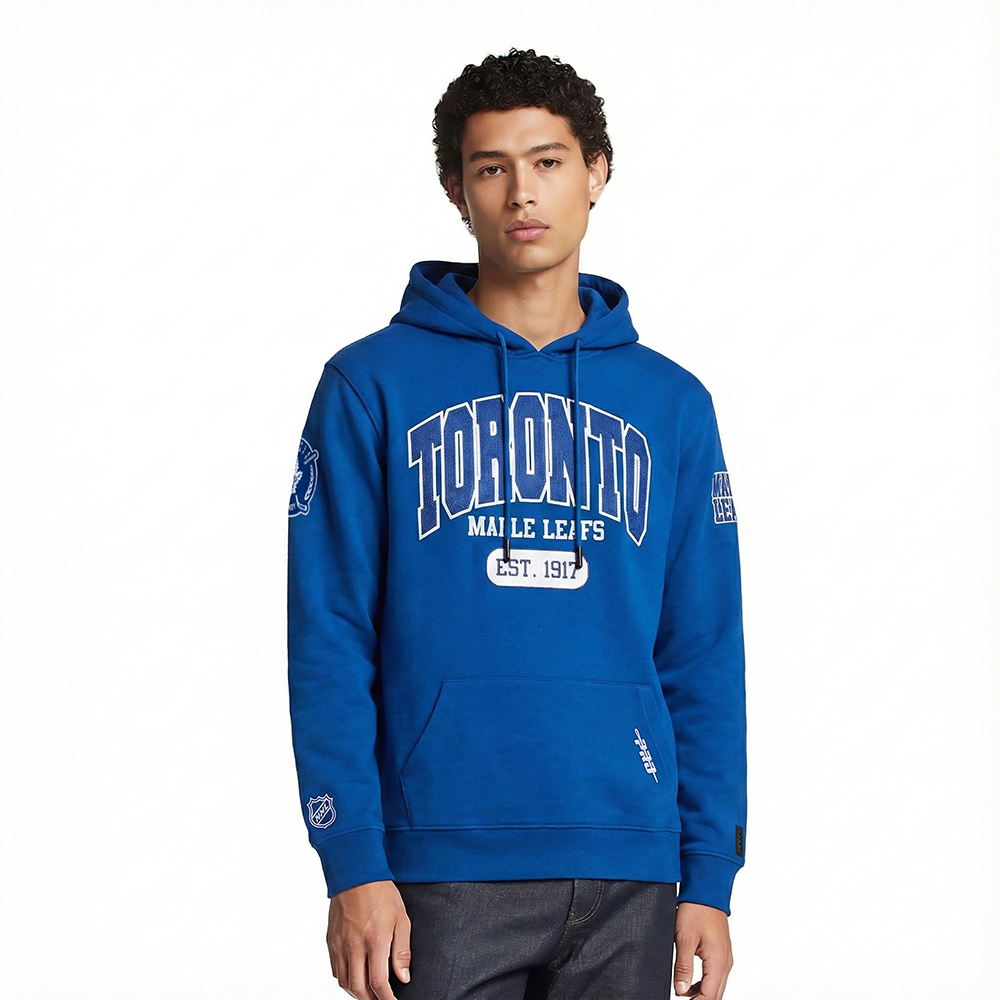 NHL TORONTO MAPLE LEAFS CITY ARCH CHANDAIL À CAPUCHON EN MOLLETON POUR HOMME (BLEU DODGER)