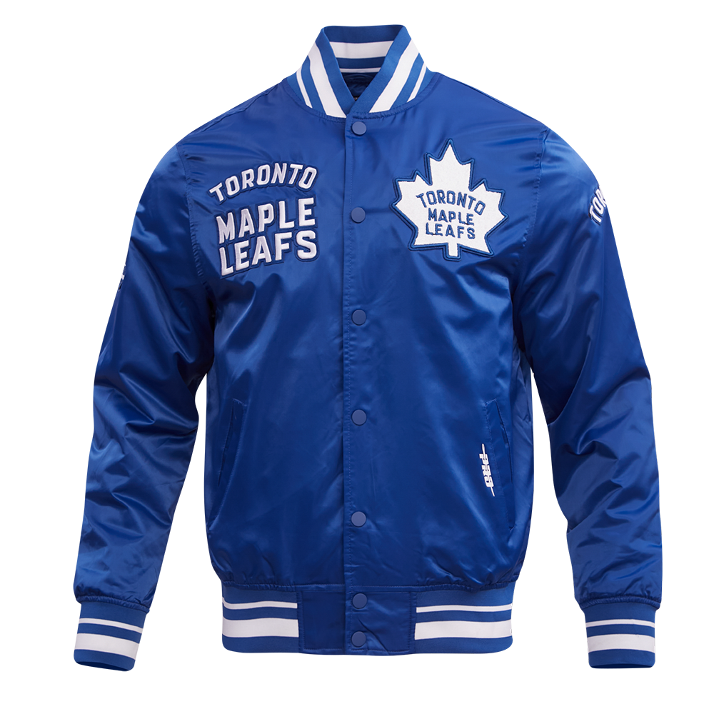 NHL TORONTO MAPLE LEAFS RETRO CLASSIC MEN'S RIB SATIN JACKET (DODGER BLUE)