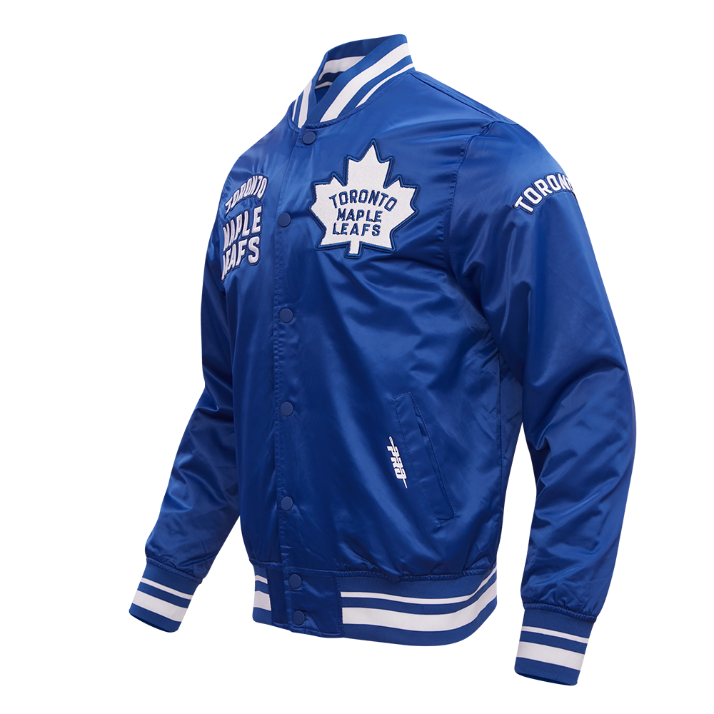 NHL TORONTO MAPLE LEAFS RETRO CLASSIC MEN'S RIB SATIN JACKET (DODGER BLUE)