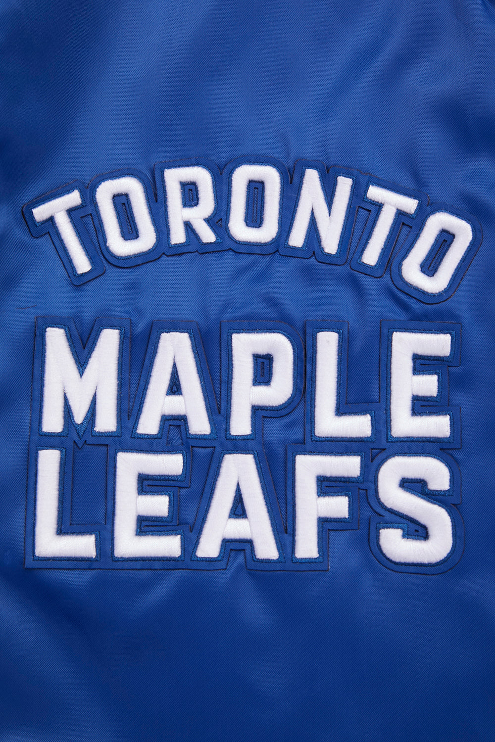 NHL TORONTO MAPLE LEAFS RETRO CLASSIC BLOUSON EN SATIN À BORDS CÔTELÉS POUR HOMME (BLEU DODGER)