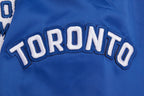 NHL TORONTO MAPLE LEAFS RETRO CLASSIC BLOUSON EN SATIN À BORDS CÔTELÉS POUR HOMME (BLEU DODGER)