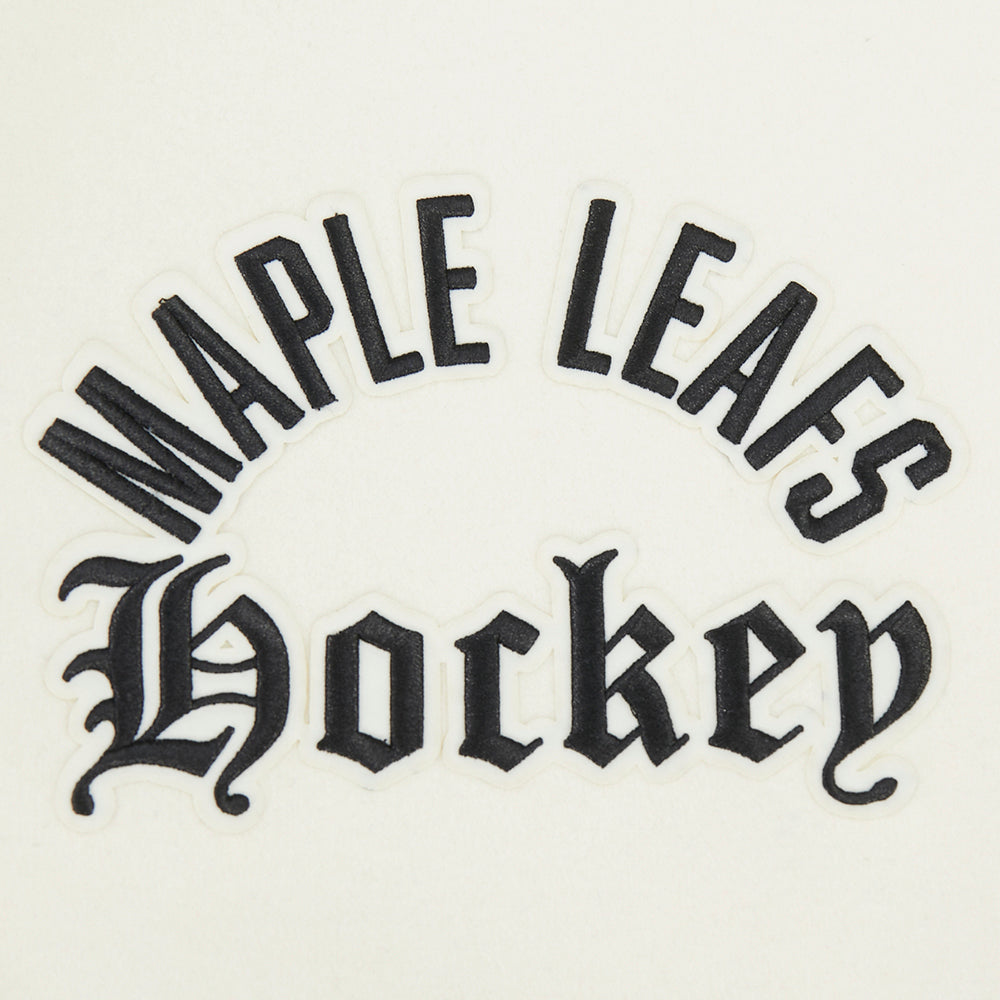 NHL TORONTO MAPLE LEAFS MODERN ORIGINALS MEN'S RIB WOOL VARSITY JACKET (EGGSHELL/DODGER BLUE)