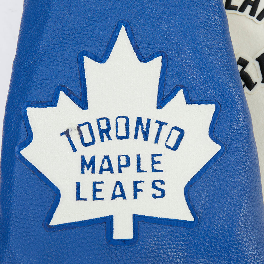 NHL TORONTO MAPLE LEAFS MODERN ORIGINALS MEN'S RIB WOOL VARSITY JACKET (EGGSHELL/DODGER BLUE)