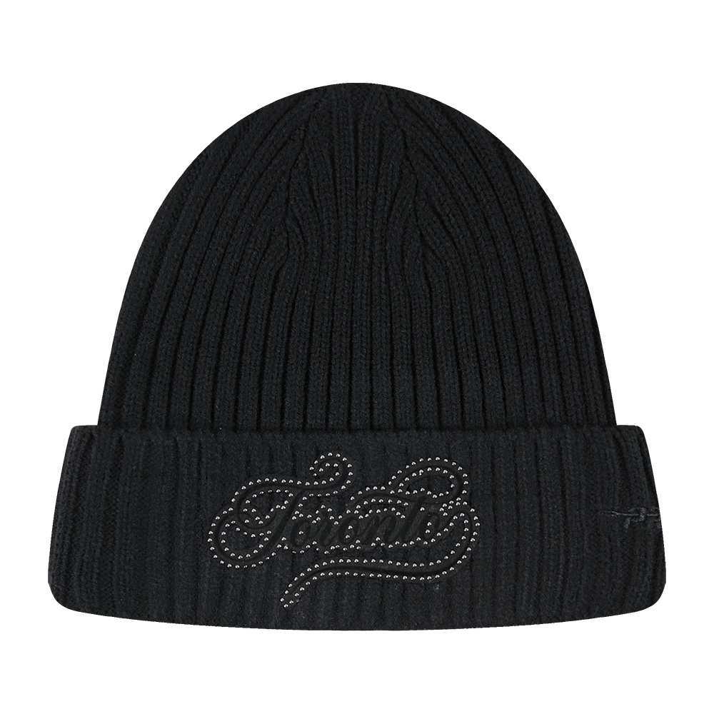 NHL TORONTO MAPLE LEAFS BLACKOUT UNLINED PRO BEANIE CUFFED (BLACK)