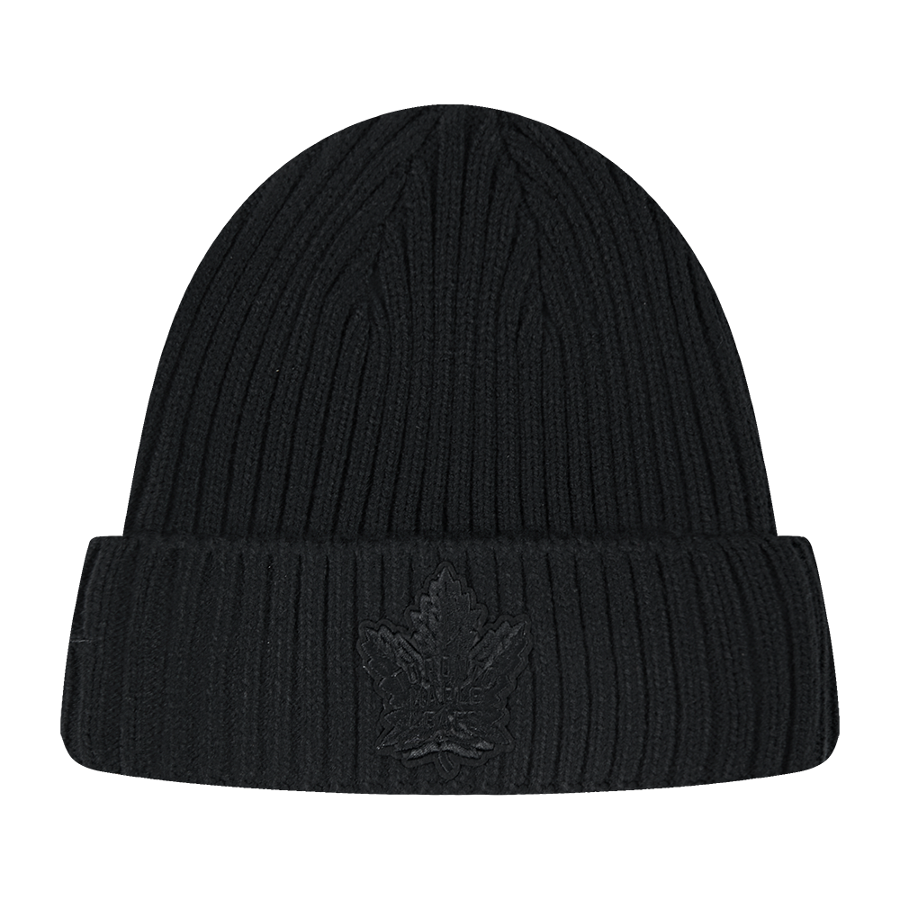 NHL TORONTO MAPLE LEAFS BLACKOUT UNLINED PRO BEANIE CUFFED (BLACK)