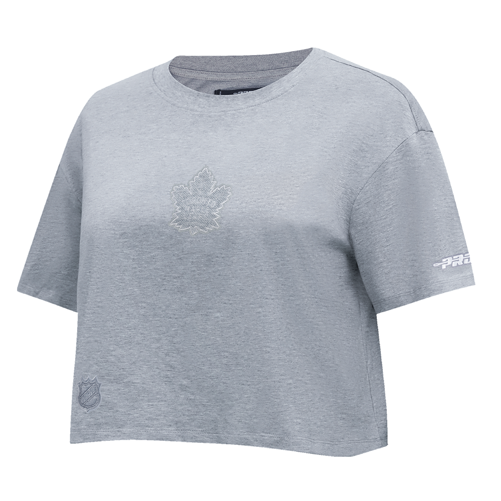 NHL TORONTO MAPLE LEAFS REVERSE FRENCH TERRY WOMEN'S SJ BOXY TEE (DARK HEATHER GRAY)