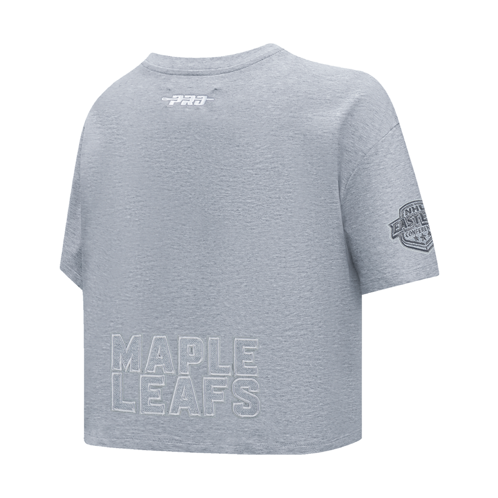 NHL TORONTO MAPLE LEAFS REVERSE FRENCH TERRY WOMEN'S SJ BOXY TEE (DARK HEATHER GRAY)