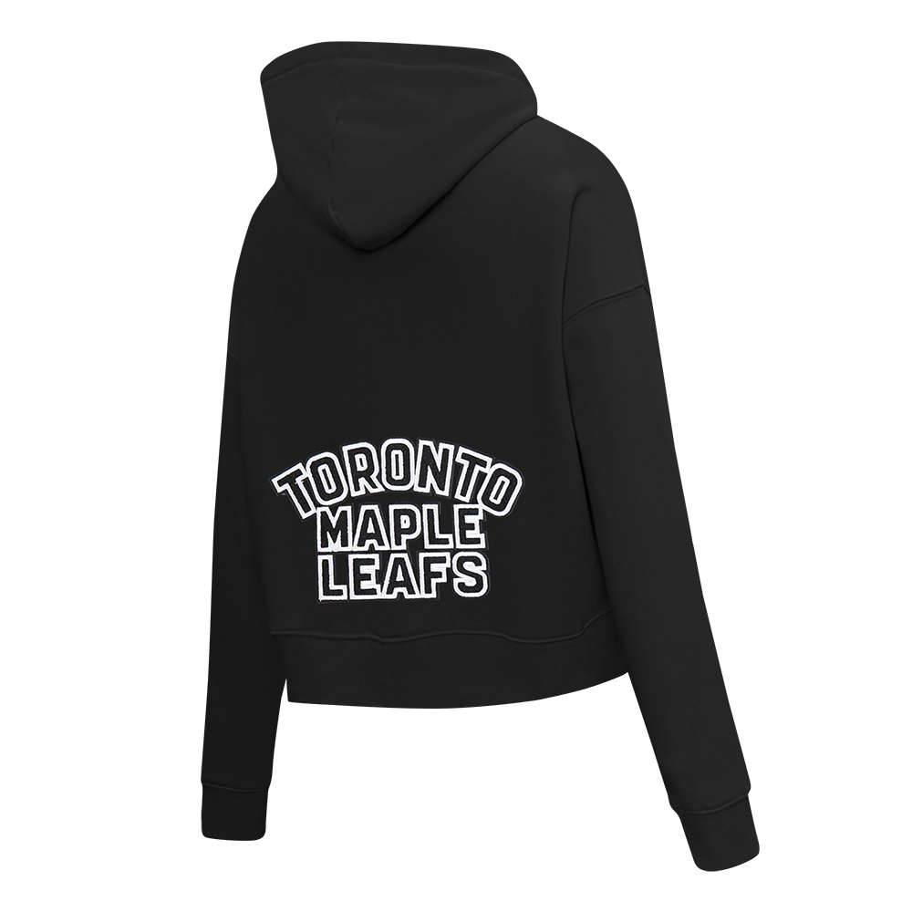 NHL TORONTO MAPLE LEAFS CLASSIC CHANDAIL À CAPUCHON COURT EN MOLLETON POUR FEMME (NOIR)