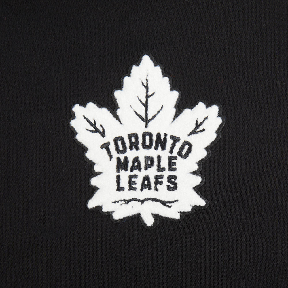 NHL TORONTO MAPLE LEAFS CLASSIC CHANDAIL À CAPUCHON COURT EN MOLLETON POUR FEMME (NOIR)