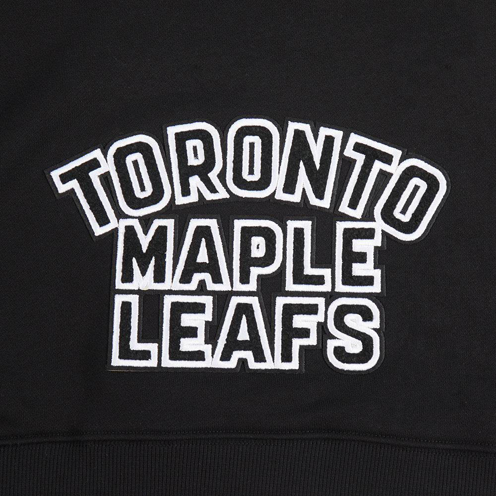 NHL TORONTO MAPLE LEAFS CLASSIC CHANDAIL À CAPUCHON COURT EN MOLLETON POUR FEMME (NOIR)