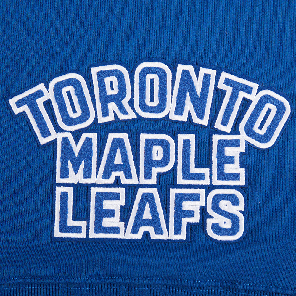 NHL TORONTO MAPLE LEAFS CLASSIC CHANDAIL À CAPUCHON COURT EN MOLLETON POUR FEMME (BLEU DODGER)