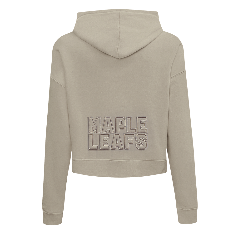 NHL TORONTO MAPLE LEAFS NEUTRAL WOMEN'S CROPPED FLC PO HOODIE (TAUPE)