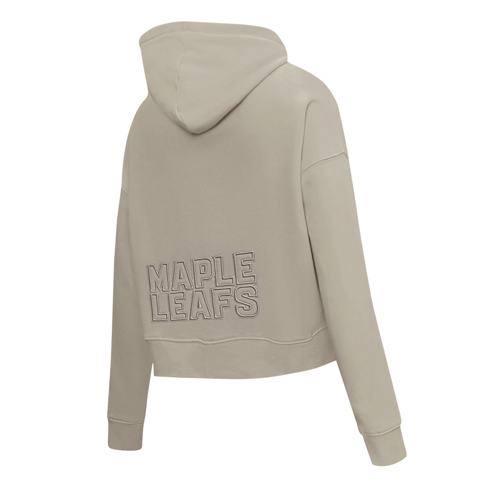 NHL TORONTO MAPLE LEAFS NEUTRAL WOMEN'S CROPPED FLC PO HOODIE (TAUPE)