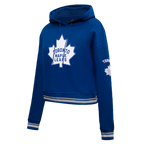 NHL TORONTO MAPLE LEAFS RETRO CLASSIC WOMEN'S RIB CROPPED PULLOVER HOODIE (DODGER BLUE)