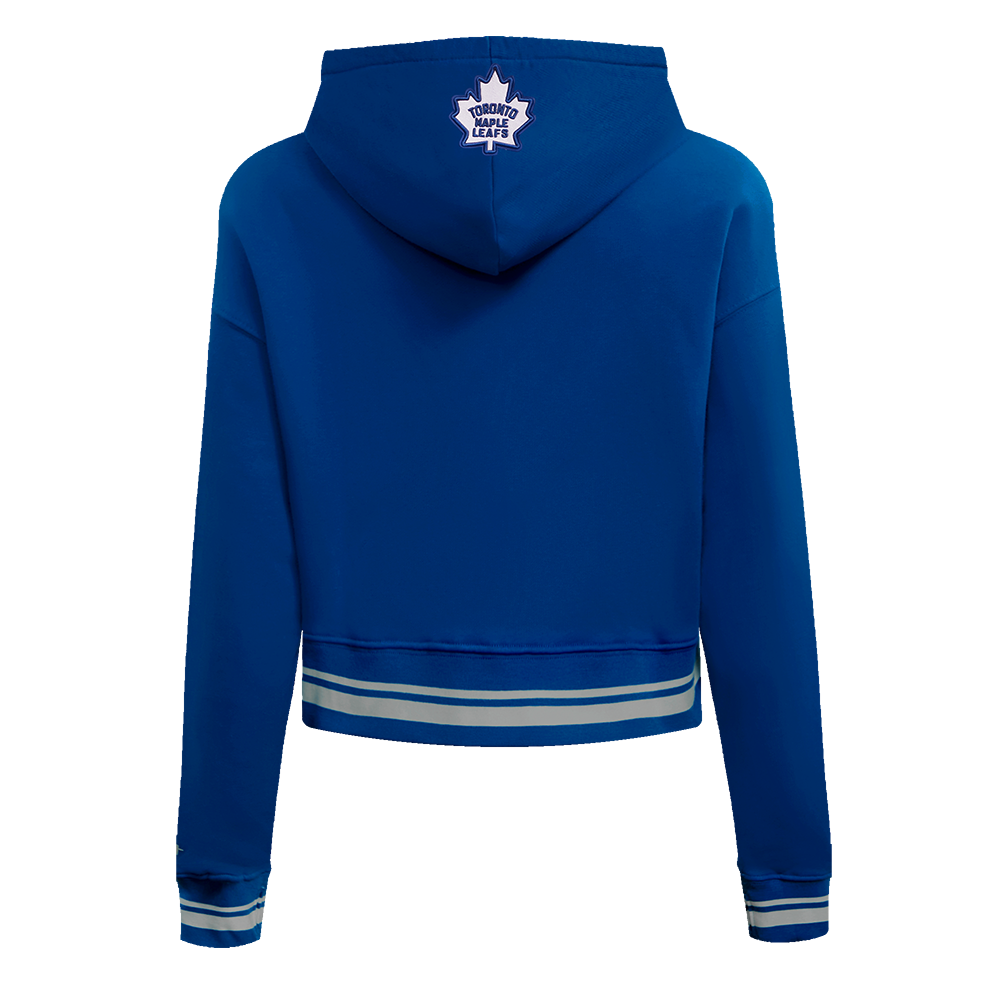 NHL TORONTO MAPLE LEAFS RETRO CLASSIC WOMEN'S RIB CROPPED PULLOVER HOODIE (DODGER BLUE)