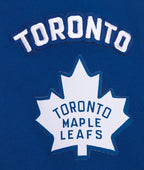 NHL TORONTO MAPLE LEAFS RETRO CLASSIC WOMEN'S RIB CROPPED PULLOVER HOODIE (DODGER BLUE)