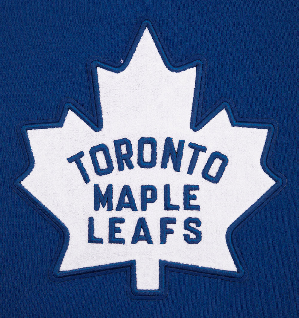 NHL TORONTO MAPLE LEAFS RETRO CLASSIC WOMEN'S RIB CROPPED PULLOVER HOODIE (DODGER BLUE)