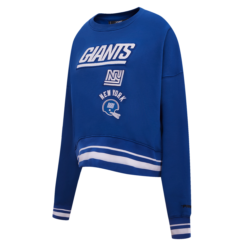 NFL NEW YORK GIANTS RETRO CLASSIC WOMEN'S RIB CREWNECK (DODGER BLUE)