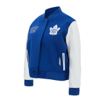 NHL TORONTO MAPLE LEAFS CLASSIC WOMEN'S WOOL VARSITY JACKET (DODGER BLUE/WHITE)
