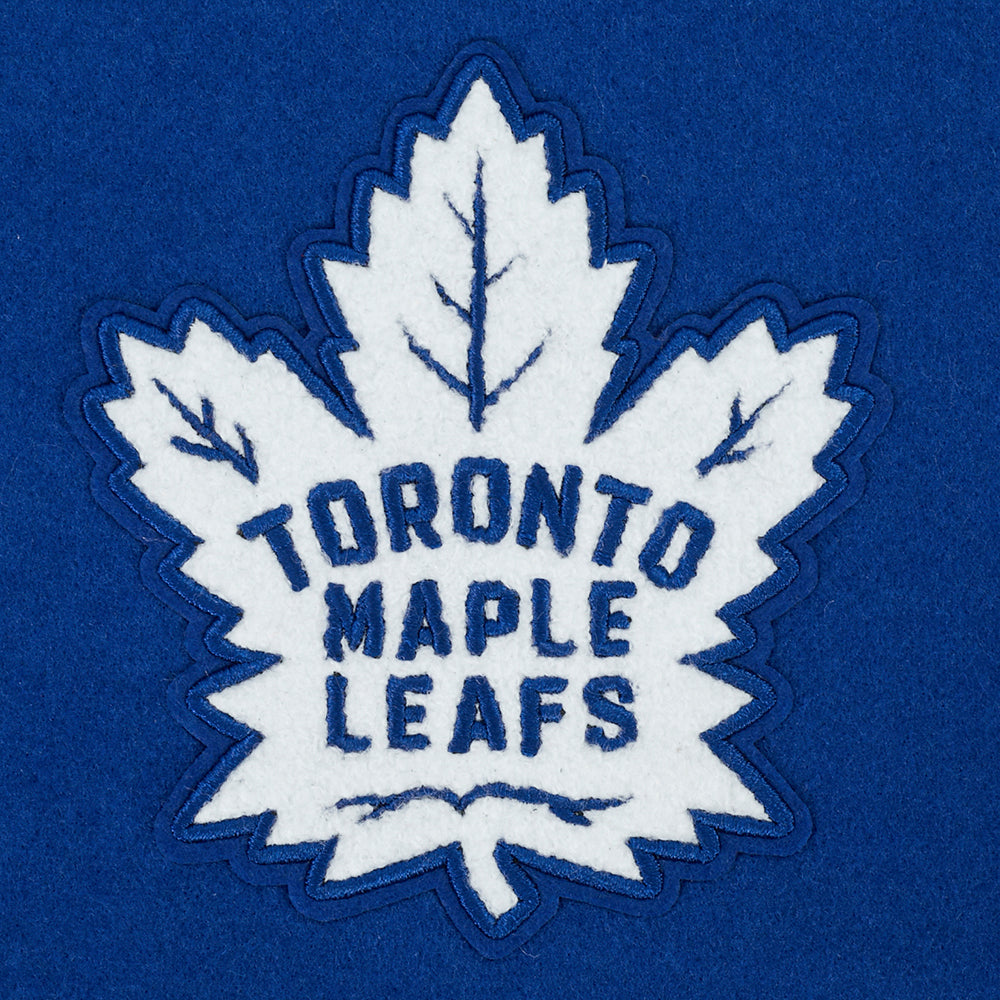 NHL TORONTO MAPLE LEAFS CLASSIC WOMEN'S WOOL VARSITY JACKET (DODGER BLUE/WHITE)