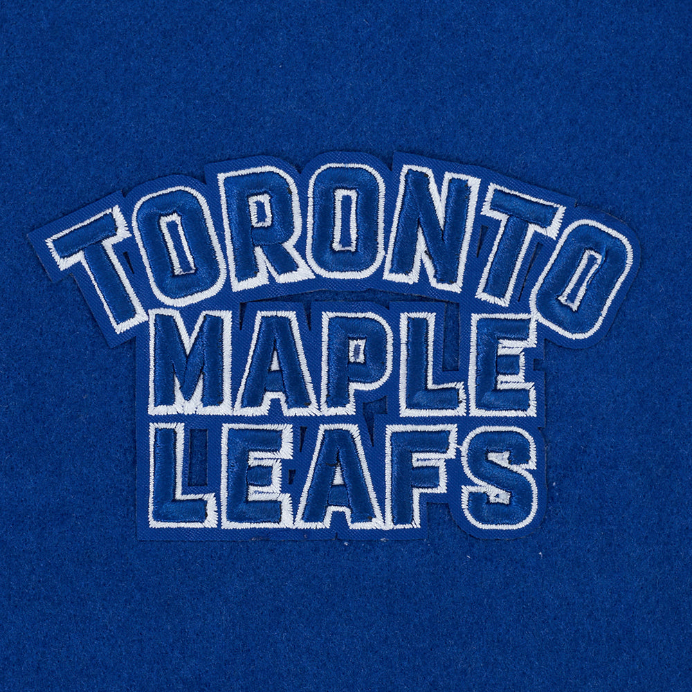 NHL TORONTO MAPLE LEAFS CLASSIC WOMEN'S WOOL VARSITY JACKET (DODGER BLUE/WHITE)