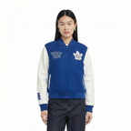 NHL TORONTO MAPLE LEAFS CLASSIC WOMEN'S WOOL VARSITY JACKET (DODGER BLUE/WHITE)