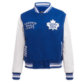 NHL TORONTO MAPLE LEAFS RETRO CLASSIC WOMEN'S RIB WOOL VARSITY JACKET (DODGER BLUE/WHITE)
