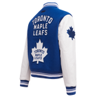 NHL TORONTO MAPLE LEAFS RETRO CLASSIC WOMEN'S RIB WOOL VARSITY JACKET (DODGER BLUE/WHITE)
