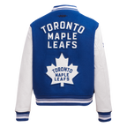 NHL TORONTO MAPLE LEAFS RETRO CLASSIC WOMEN'S RIB WOOL VARSITY JACKET (DODGER BLUE/WHITE)