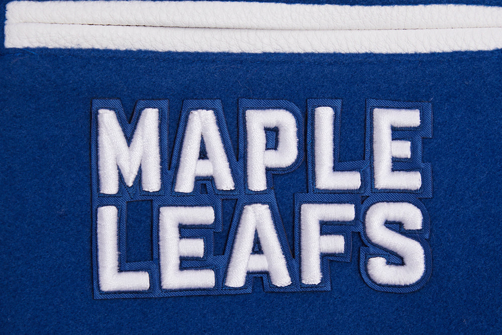 NHL TORONTO MAPLE LEAFS RETRO CLASSIC WOMEN'S RIB WOOL VARSITY JACKET (DODGER BLUE/WHITE)