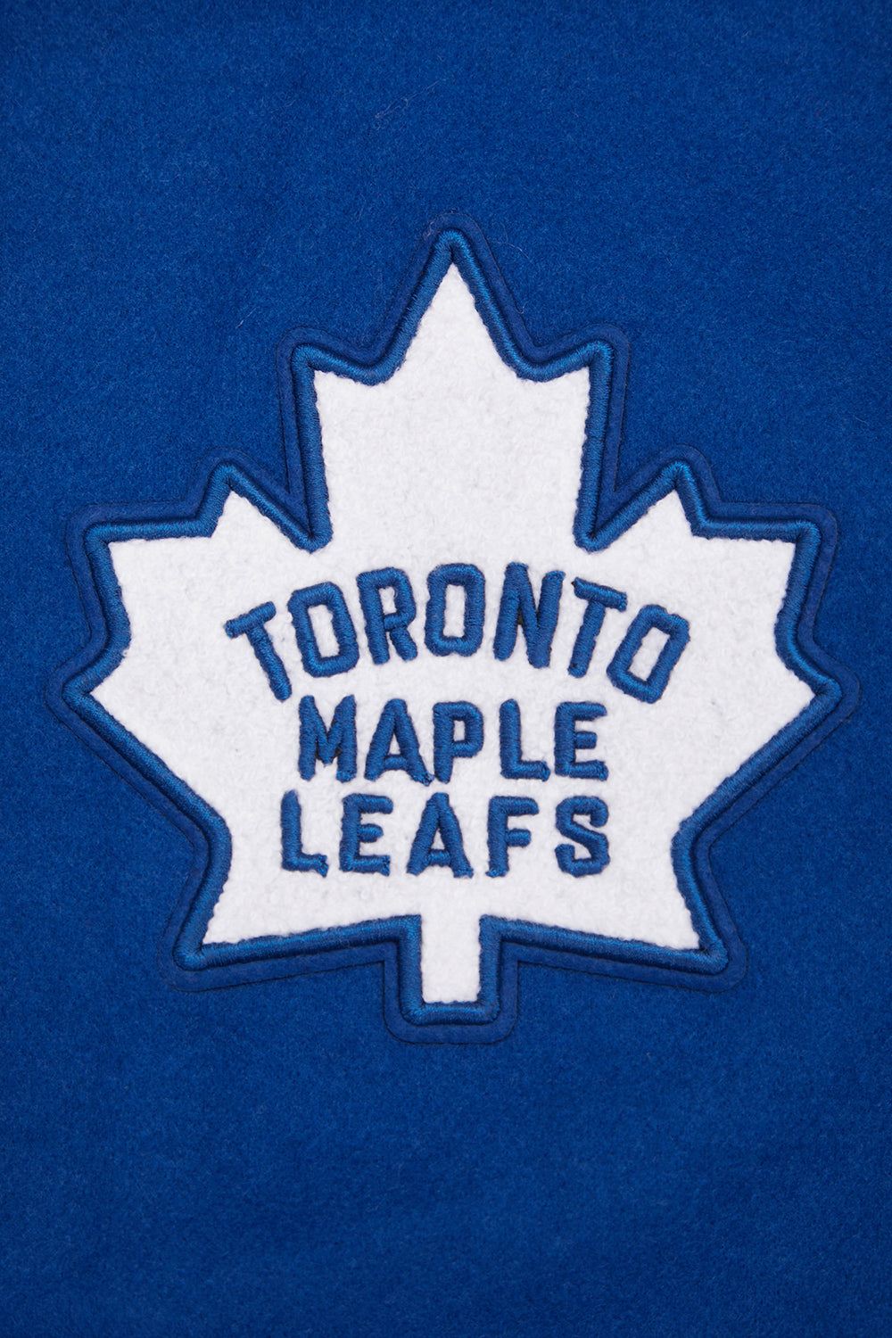 NHL TORONTO MAPLE LEAFS RETRO CLASSIC WOMEN'S RIB WOOL VARSITY JACKET (DODGER BLUE/WHITE)