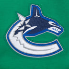 NHL VANCOUVER CANUCKS CLASSIC CHENILLE T-SHIRT EN MAILLE DOUBLE POUR HOMME (VERT KELLY)