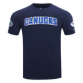 NHL VANCOUVER CANUCKS CLASSIC CHENILLE T-SHIRT EN JERSEY SIMPLE POUR HOMME (MARINE MINUIT)
