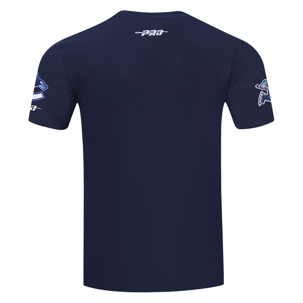 NHL VANCOUVER CANUCKS CLASSIC CHENILLE T-SHIRT EN JERSEY SIMPLE POUR HOMME (MARINE MINUIT)