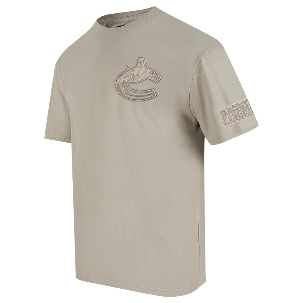 NHL VANCOUVER CANUCKS NEUTRAL T-SHIRT EN JERSEY DE COTON À ÉPAULES TOMBANTES POUR HOMME (TAUPE)