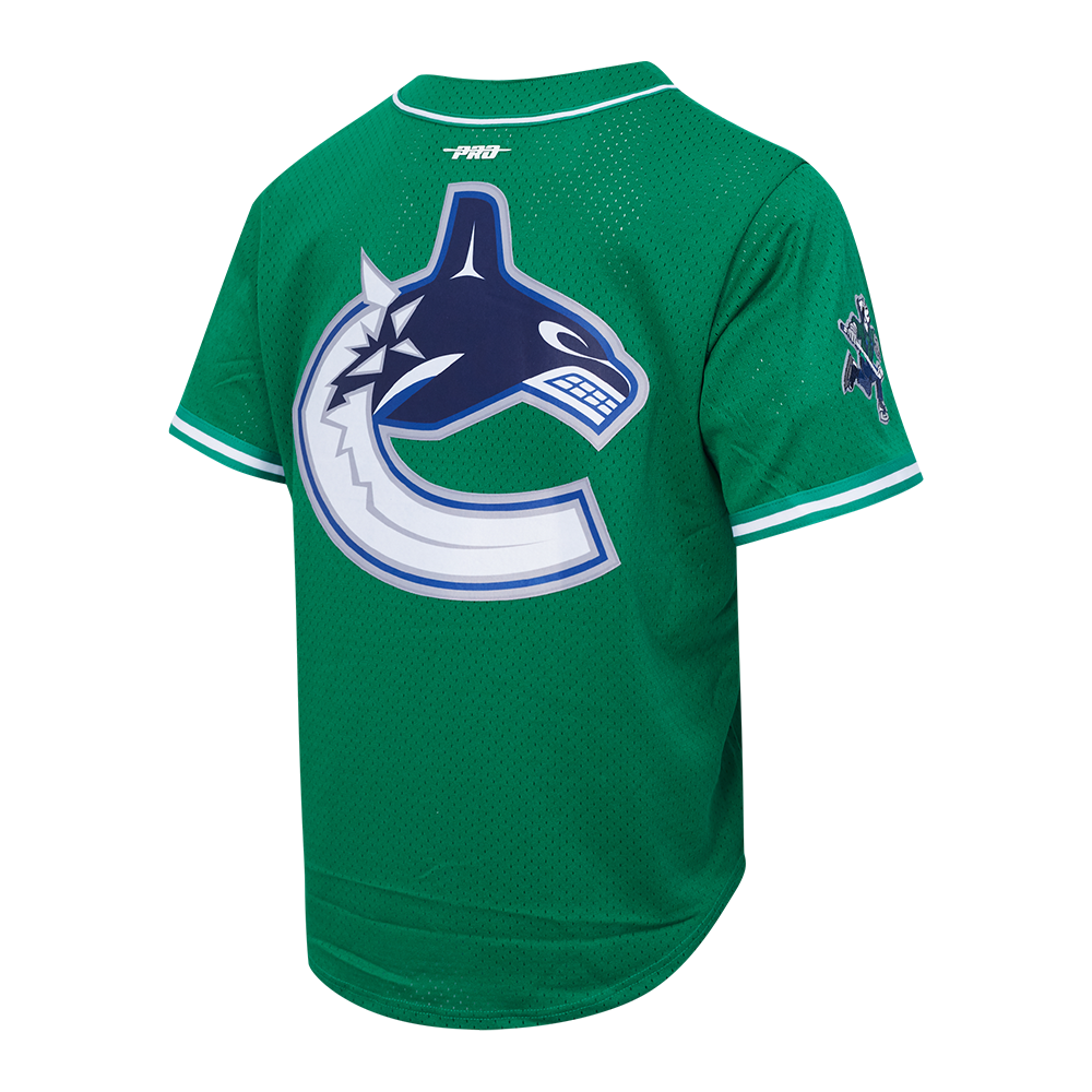 NHL VANCOUVER CANUCKS CLASSIC MESH BUTTON DOWN SHIRT (KELLY GREEN)