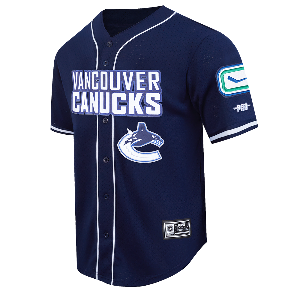 NHL VANCOUVER CANUCKS CLASSIC MESH BUTTON DOWN SHIRT (MIDNIGHT NAVY)