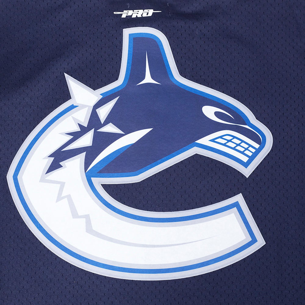 NHL VANCOUVER CANUCKS CLASSIC MESH BUTTON DOWN SHIRT (MIDNIGHT NAVY)